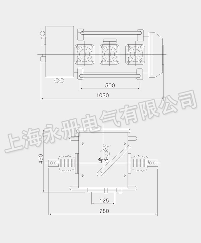 LW3-12(G)ⅠⅠⅠⅢ户外断路器的外形尺寸