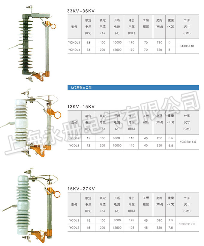 跌落式熔断器的技术参数