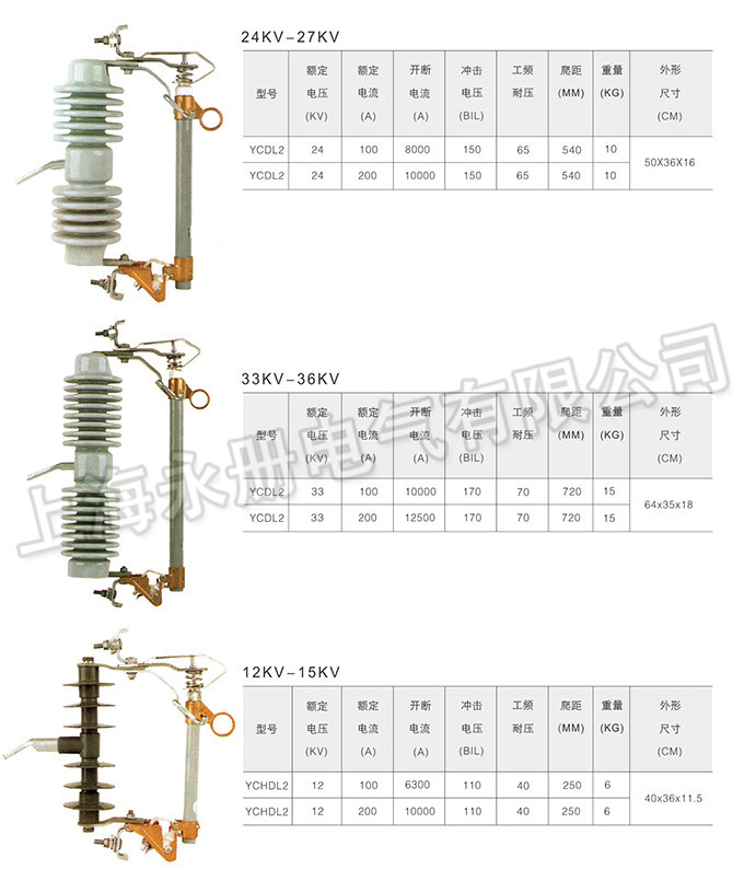 跌落式熔断器的技术参数
