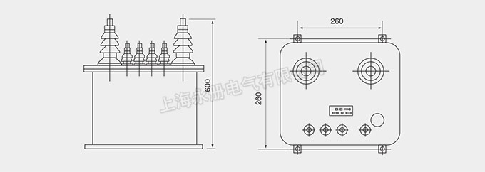 JDJ-12、10、6、3电压互感器的外形尺寸图